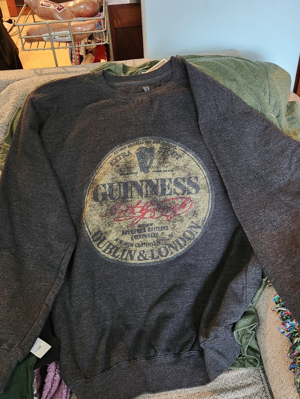 Guinness Charcoal Crewneck Sweatshirt with Yellow Logo